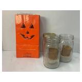 ONE DOZEN BALL JAR LUMINARIES W/ SAND & VOTIVE