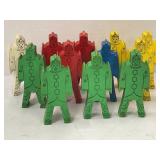 LOT OF 12 WOODEN BILL DING STACKING CLOWNS