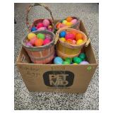 LARGE BOX LOT OF PLASTIC EASTER EGGS & 4 EASTER