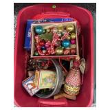 TOTE OF HOLIDAY DECORATIONS