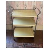 VINTAGE ROLL AROUND 3 TIER METAL UTILITY CART