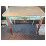 SELLERS ENAMELWARE TOP TABLE WITH DRAWER