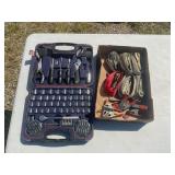 100 PC GARAGE TOOL SET, RATCHET STRAPS AND CLAMPS
