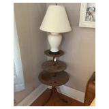 ANTIQUE MAHOGANY THREE TIER PIE CRUST TABLE - 35"