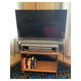 HISENSE 42" FLAT SCREEN TV WITH STAND, VHS/DVD