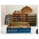 LARGE LOT OF THIMBLES AND THIMBLE DISPLAY RACKS