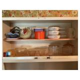 CONTENTS OF CABINET IN KITCHEN - FENTON BASKET,