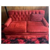 MID CENTURY MODERN LOVE SEAT & MATCHING CHAIR