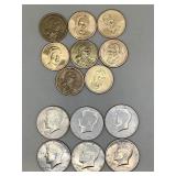 LOT OF 8 SACAGAWEA & PRESIDENTIAL DOLLAR COINS AND