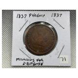 1837 PHOENIX MILLIONS FOR DEFENSE HARD LUCK TOKEN