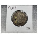1921 D MORGAN SILVER DOLLAR