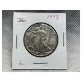 1943 WALKING LIBERTY HALF DOLLAR