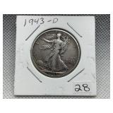 1943 D WALKING LIBERTY HALF DOLLAR