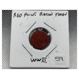 WWII RED POINT RATION TOKEN