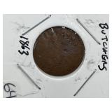 1863 MESSMORE & LUCKING BUTCHERS TOKEN DETROIT,