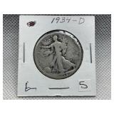 1934 D WALKING LIBERTY HALF DOLLAR
