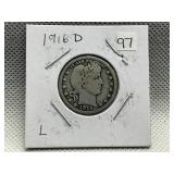 1916 D BARBER QUARTER