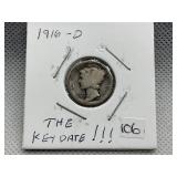 1916 D MERCURY DIME