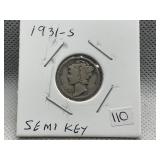 1931 S MERCURY DIME