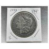 1892 O MORGAN SILVER DOLLAR