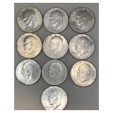 LOT OF 10 EISENHOWER DOLLARS