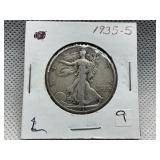 1935 S WALKING LIBERTY HALF DOLLAR