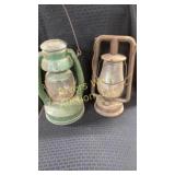 Two vintage oil lanterns Embury MFG. and Dietz