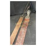 Two leather blade sharpeners