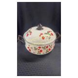 Vintage strawberries n Cream pot and lid