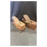 Two antique coffin planes