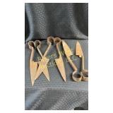 Three pairs of antique  sheep sheers