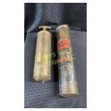 Two vintage fire extinguishers