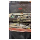 Tool box full of miscellaneous tools, sockets,