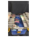 Vintage fishing box and tackle