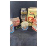 Vintage collectible tins including Maxwell