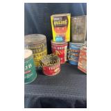 Vintage collectible coffee and syrup tins