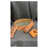 Leather holster and belt 152 LG. And leather ammo