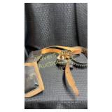 Black leather holster and ammo belt