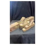 Three antique all wood planes