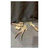 Three antique metal saw tooth setters