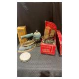 Assortment of vintage household items and