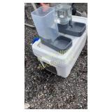 Outdoor cat house, with food and water