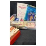 Box of vintage cookbooks, and recipes