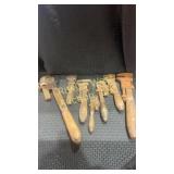 Assortment of vintage pipe wrenches ranging sizes