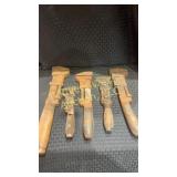 Assortment of vintage pipe wrenches ranging sizes