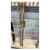 Two diamond willow walking stick blanks