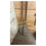 Pair of vintage wooden oars