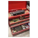 Large metal toolbox 7 drawers filled with tools