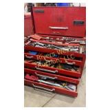 Large gray toolbox 6 drawers filled with