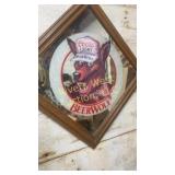 Coors light beer, wolf mirror